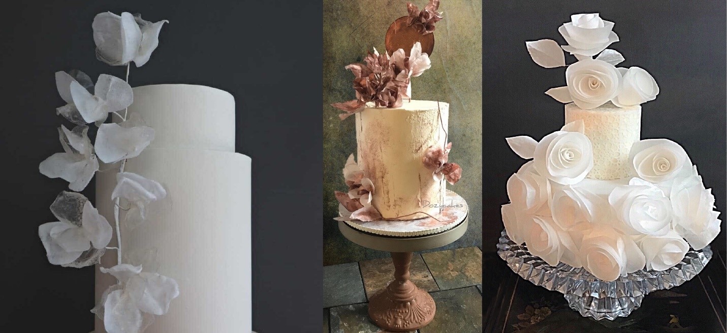 تزئین کیک با گل های خوراکی