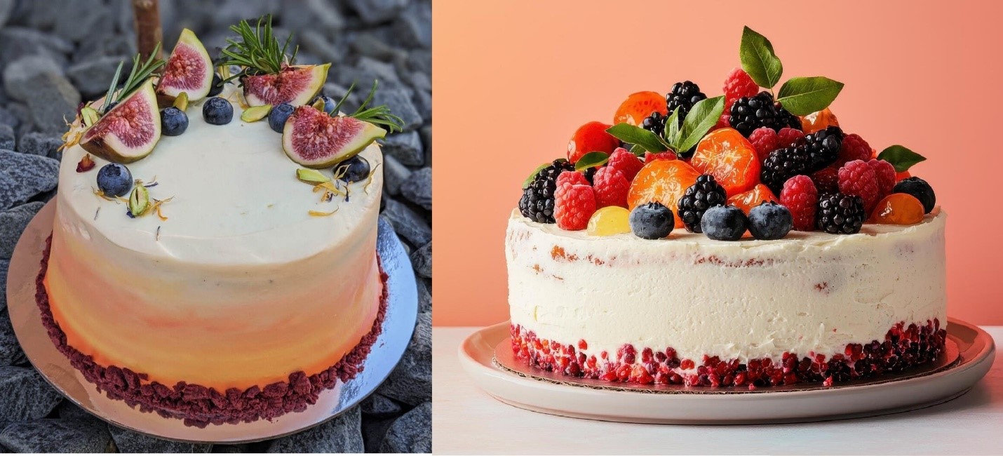 تزیین کیک با میوه