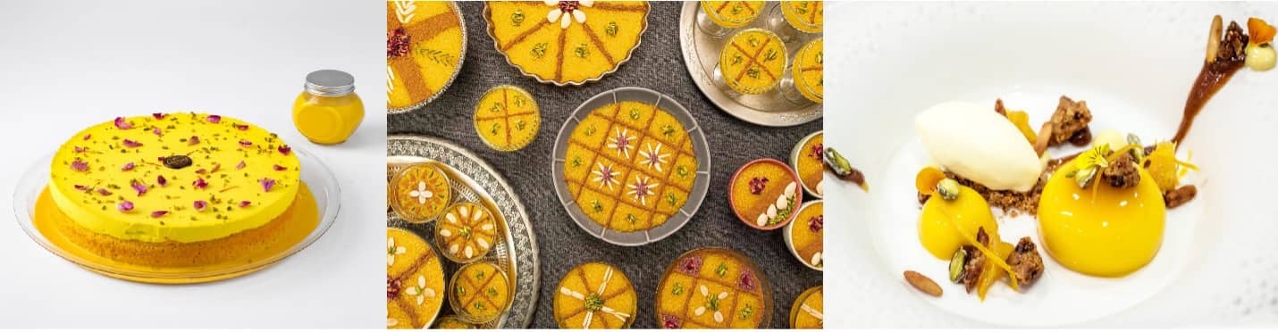 تزیین دسر با زعفران