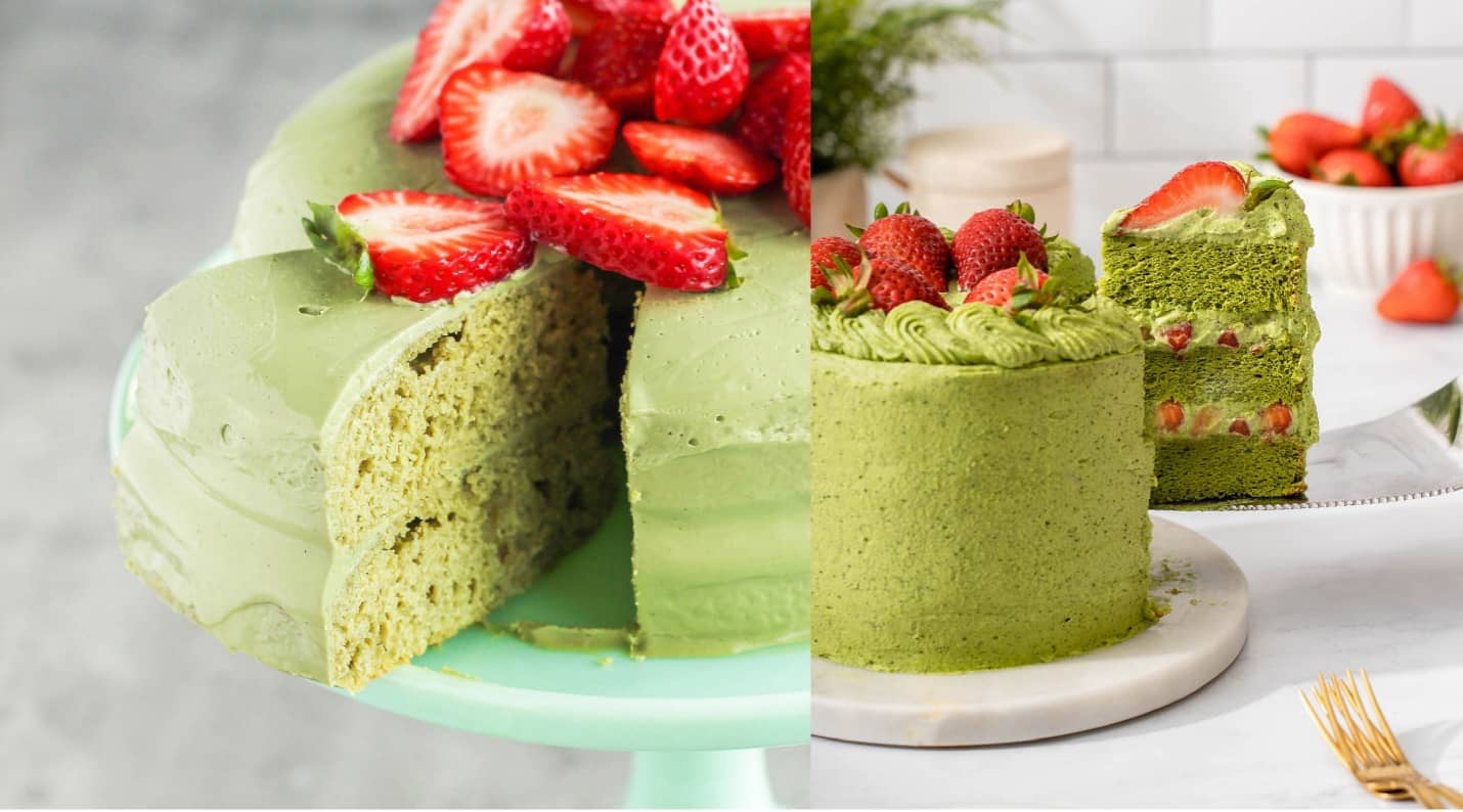 تزیین کیک پسته ای ساده و میوه