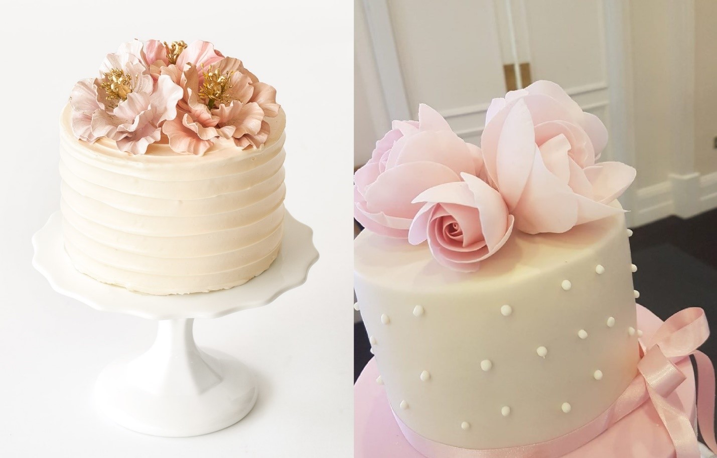 تزئین کیک با گل های شکری